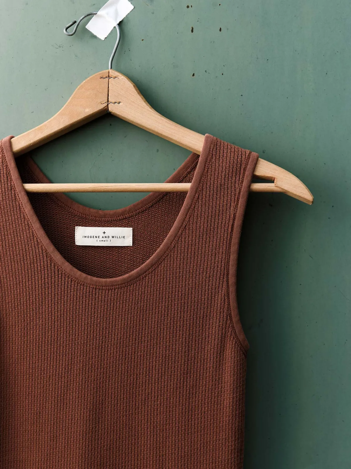 Women Imogene + Willie the vintage tank in open knit chestnut