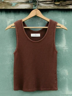 Women Imogene + Willie the vintage tank in open knit chestnut