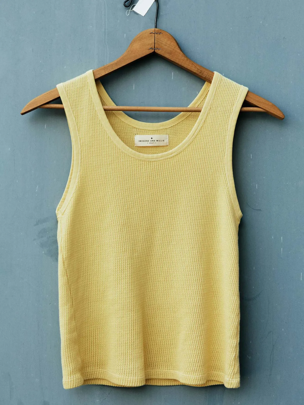 Women Imogene + Willie the vintage tank in open knit yellow