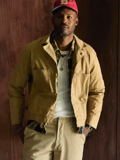 Imogene + Willie tracker jacket in washed khaki