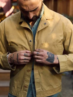 Imogene + Willie tracker jacket in washed khaki