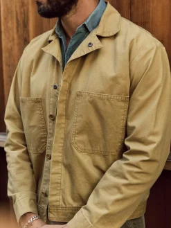 Imogene + Willie tracker jacket in washed khaki