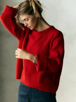 Women Imogene + Willie varese wool sweater in red