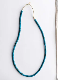Women Imogene + Willie vintage african snake bead necklace in turquoise