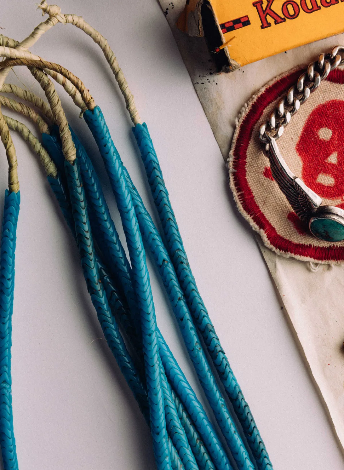 Women Imogene + Willie vintage african snake bead necklace in turquoise