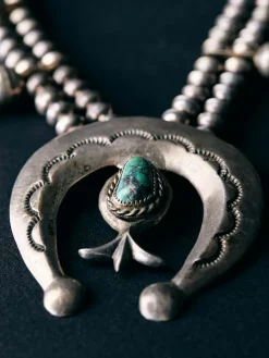Women Imogene + Willie vintage navajo silver squash blossom