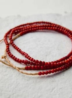 Women Imogene + Willie vintage red trade bead necklace