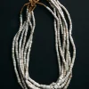 Women Imogene + Willie vintage white goomba trade bead necklace