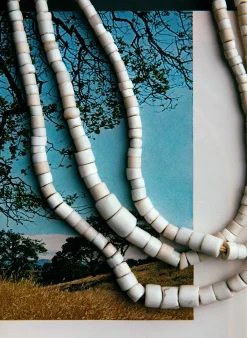 Women Imogene + Willie vintage white goomba trade bead necklace