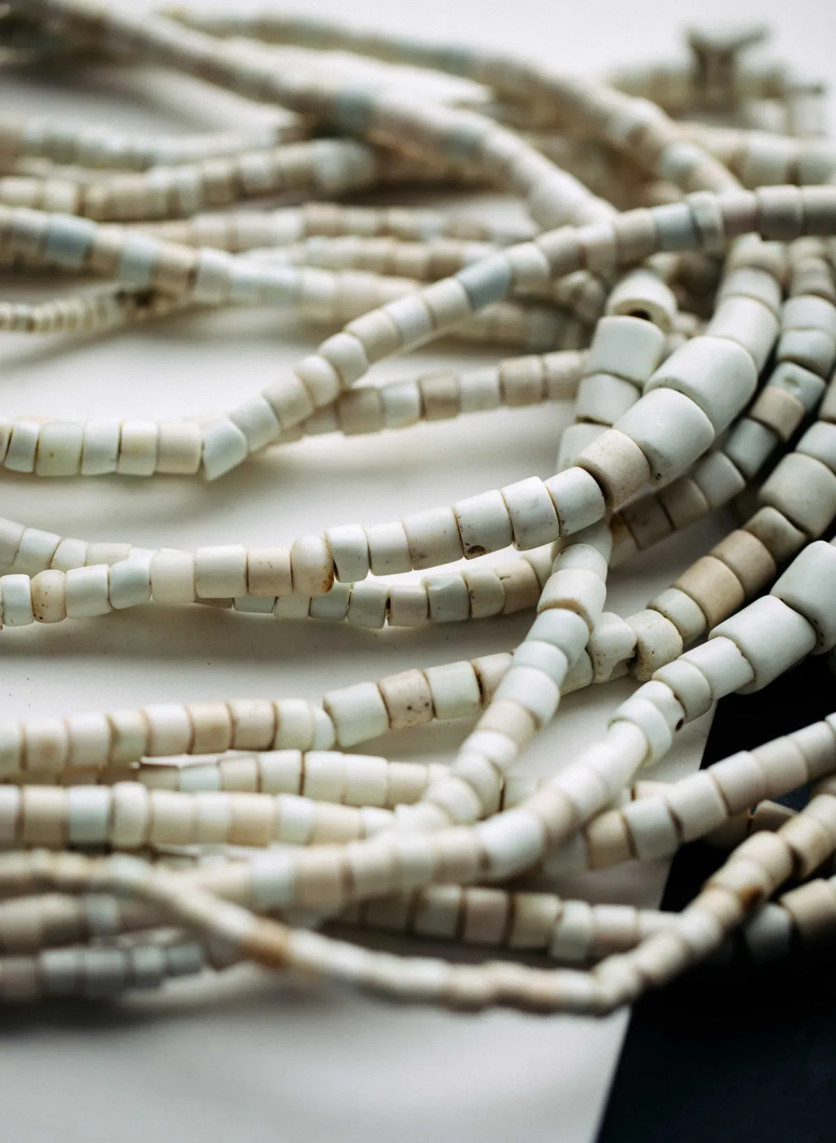 Women Imogene + Willie vintage white goomba trade bead necklace