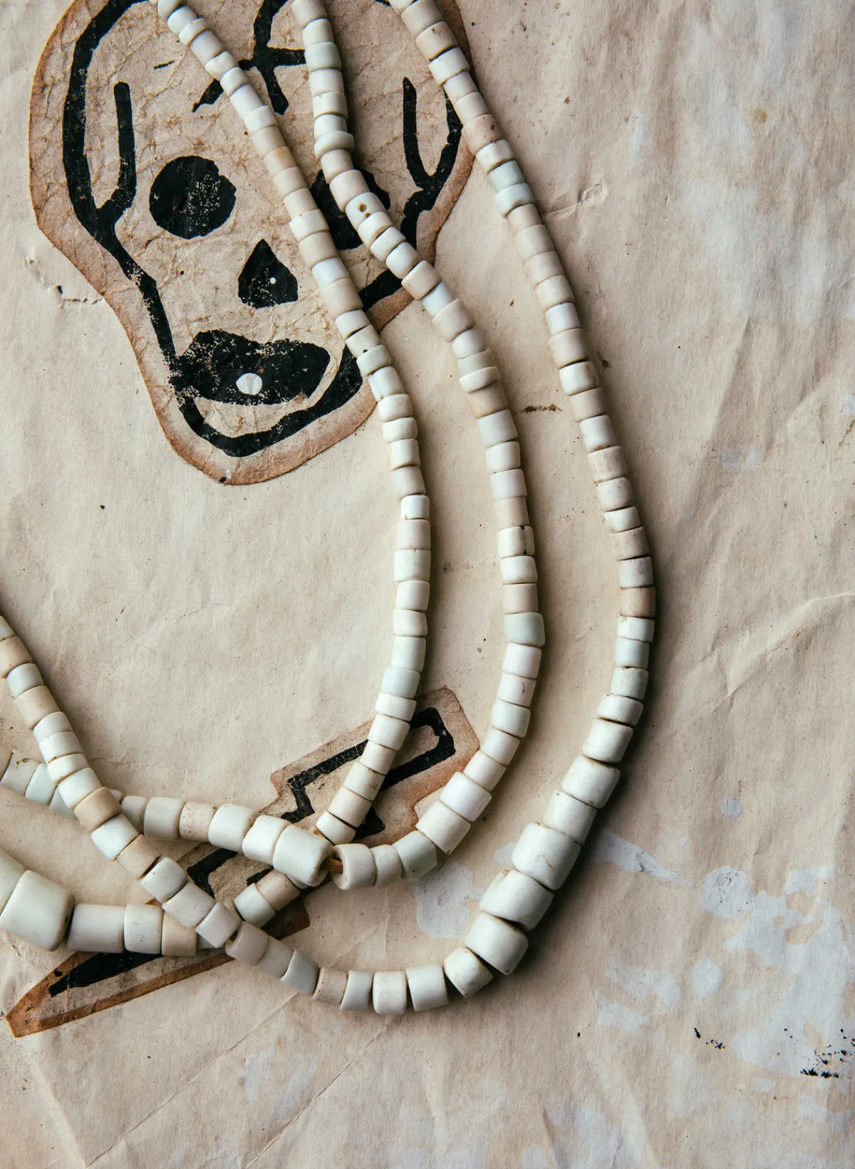 Women Imogene + Willie vintage white goomba trade bead necklace