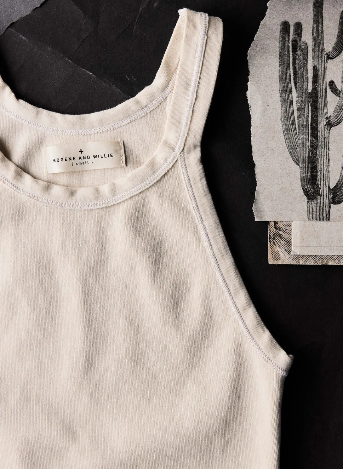 Women Imogene + Willie vintage white ribbed racerback tank