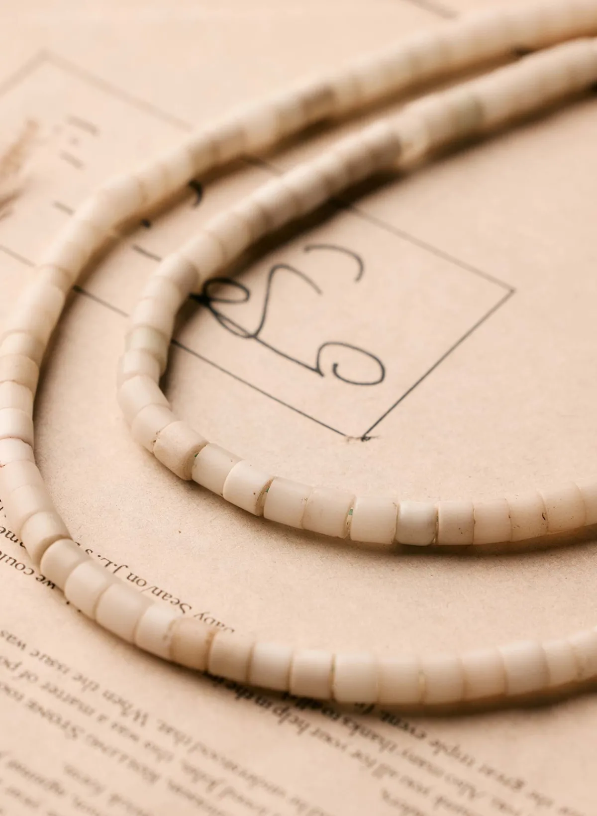 Women Imogene + Willie vintage white trade bead necklace