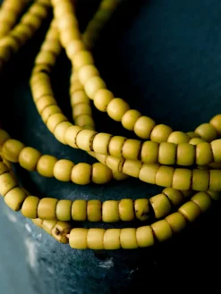 Women Imogene + Willie vintage yellow trade bead necklace