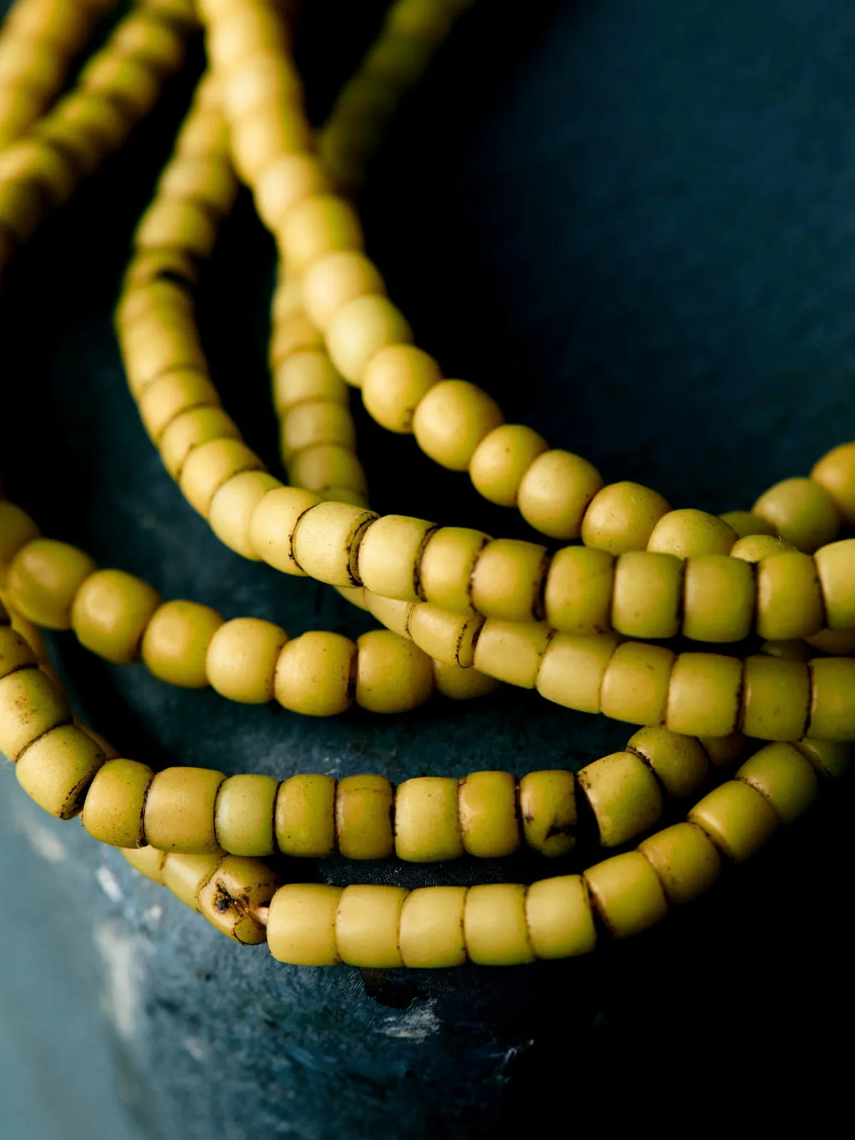 Women Imogene + Willie vintage yellow trade bead necklace