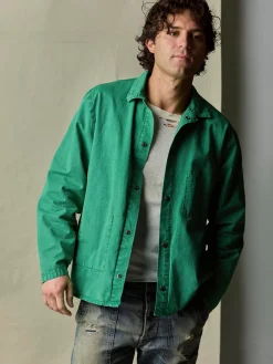 Imogene + Willie welder's jacket in seagreen ripstop
